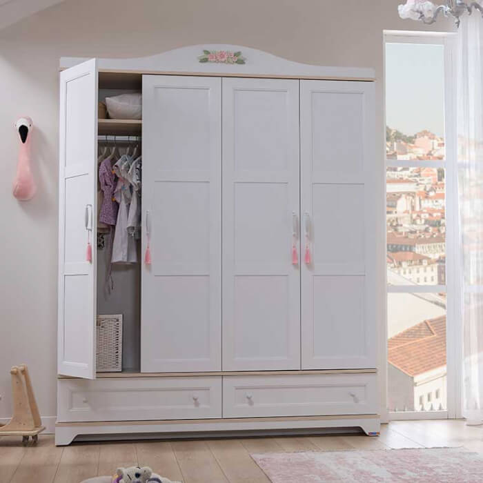 BIANCA 4 DOORS WARDROBE ULTRA WHITE - Image 2