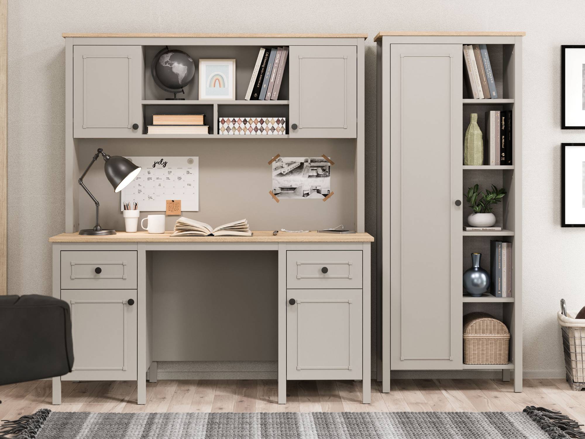 SENTO STUDY DESK WIDE U GREY - Image 3