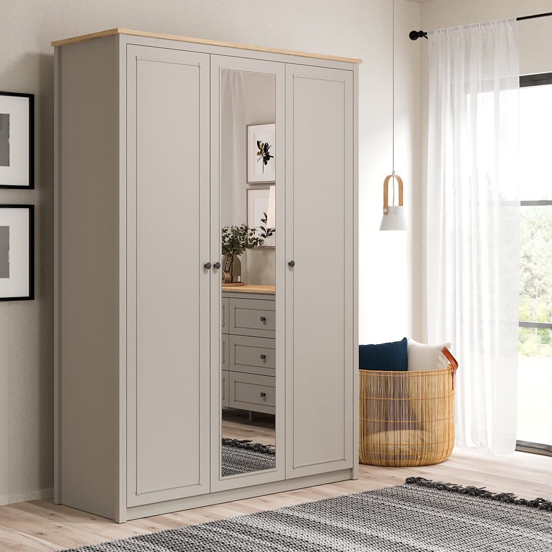 SENTO 3 DOORS WARDROBE U GREY - Image 2