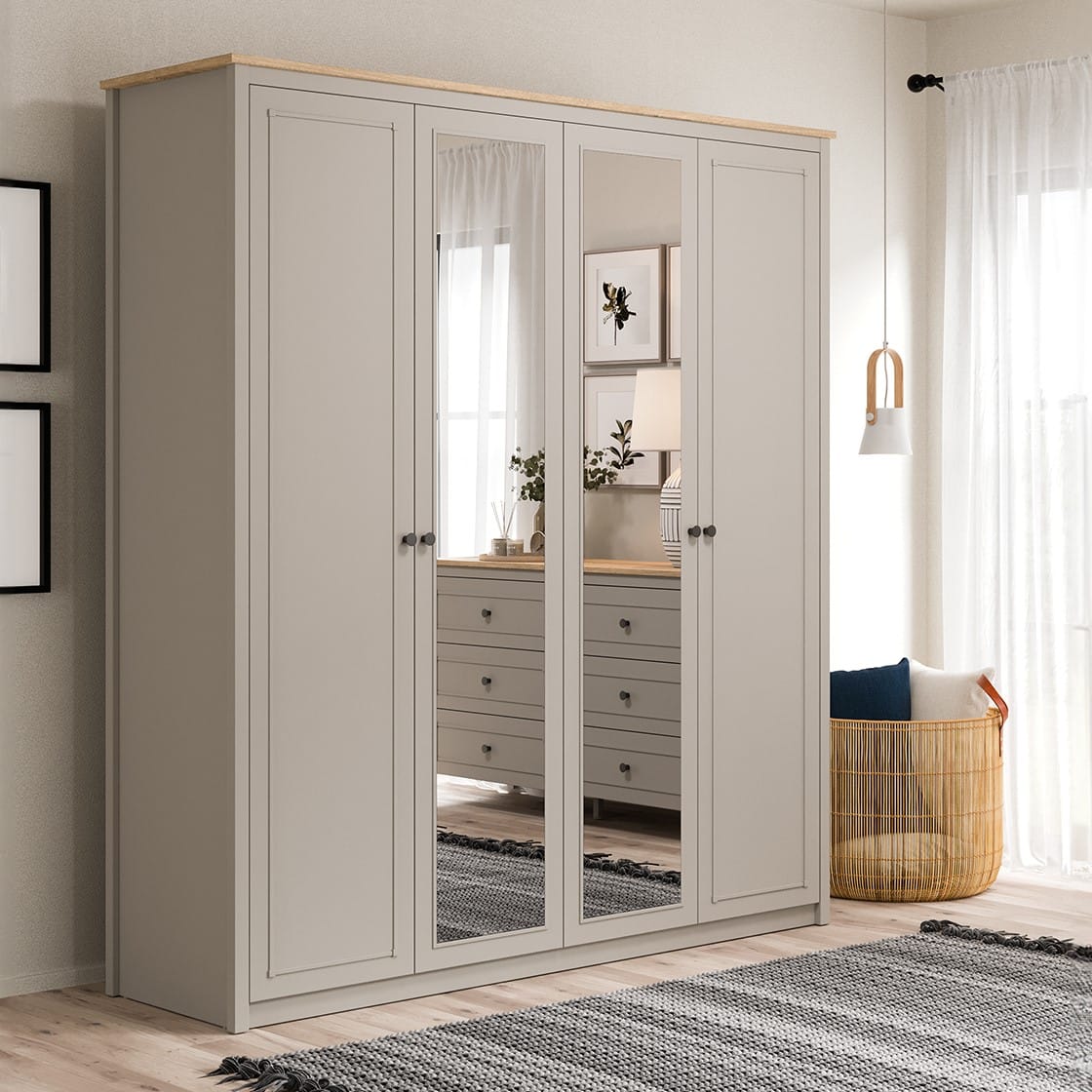 SENTO 4 DOORS WARDROBE U GREY - Image 3
