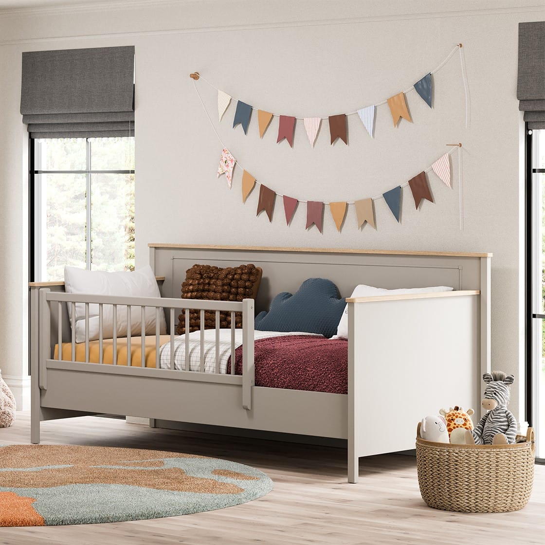 UNIMODEL TODDLER BED SAFETY FENCE SINGLE T1 GREY - Image 2