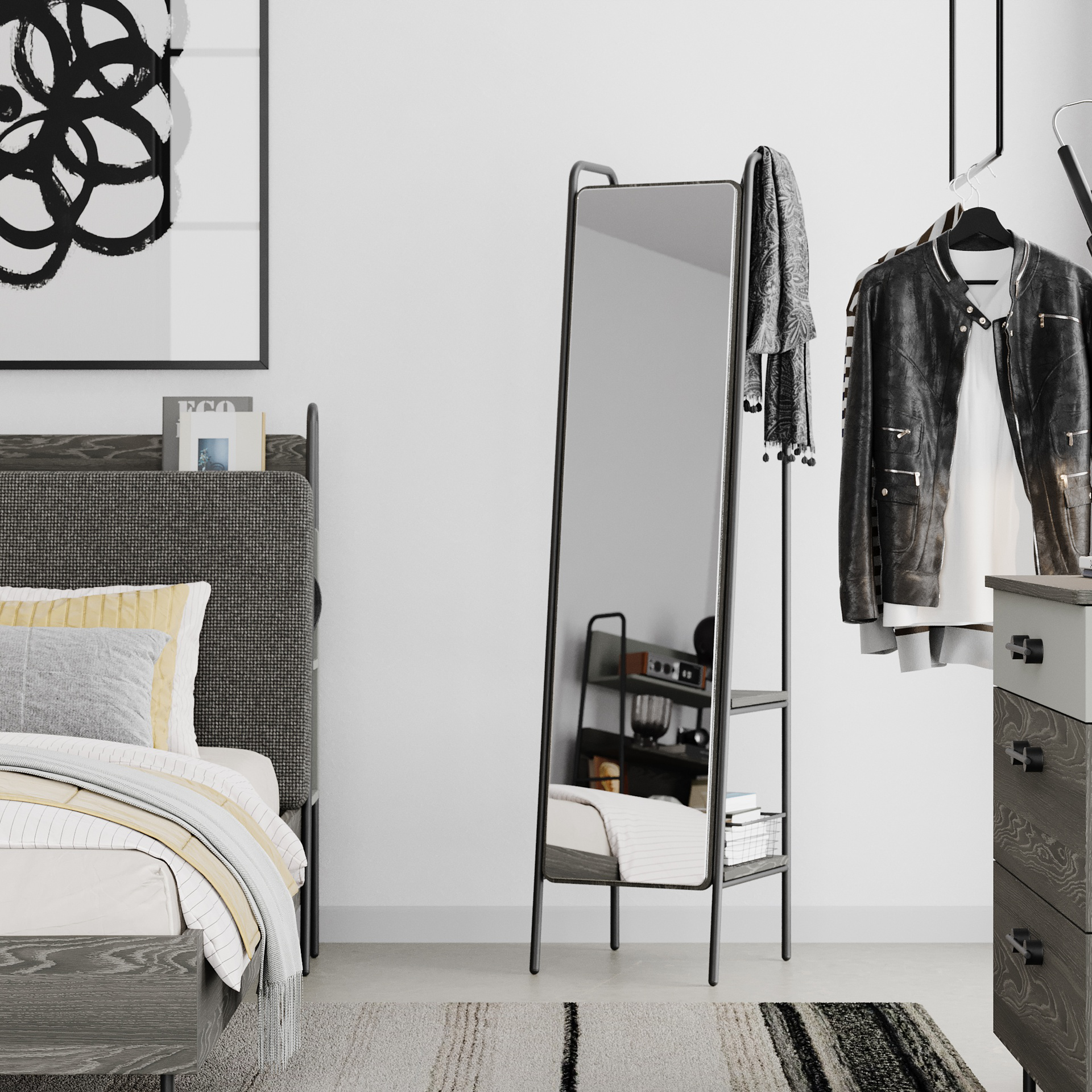 ARWEN STANDING MIRROR U DARK_OAK - Image 2