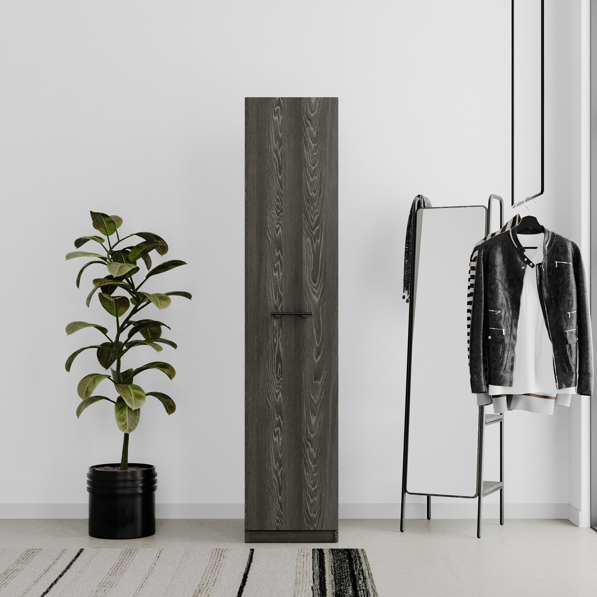 PLUS 1 DOORS WRD CABINET U DARK_OAK - Image 2