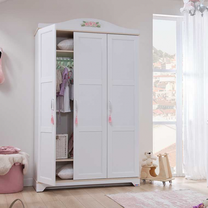 BIANCA 3 DOORS WARDROBE ULTRA WHITE - Image 2