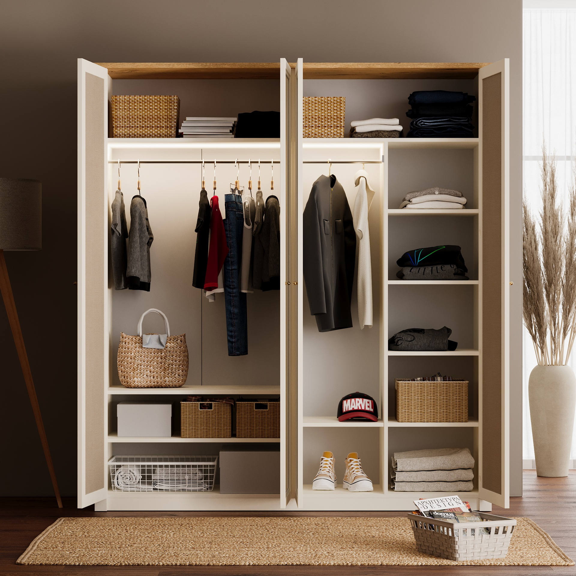 CORSO 4 DOORS WARDROBE U CREAM - Image 2