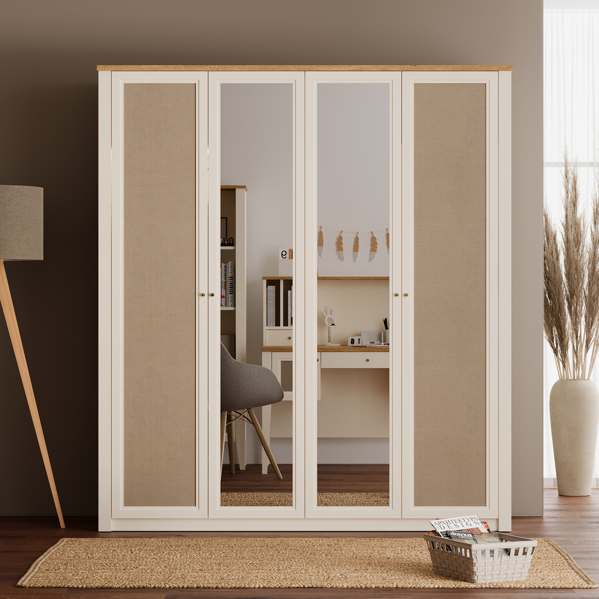 CORSO 4 DOORS WARDROBE U CREAM - Image 3