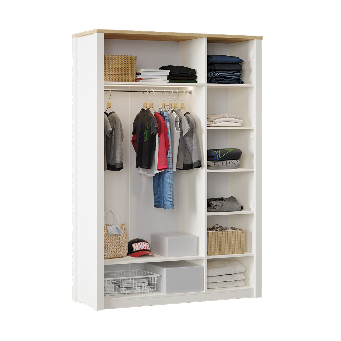 CORSO 3 DOORS WARDROBE U CREAM - Image 3