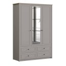 SENTO 3 DOORS WARDROBE WITH DRAWERS U GREY