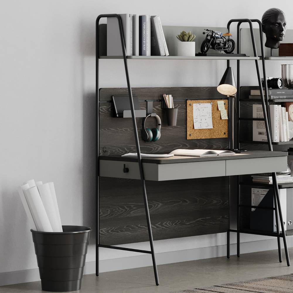 ARWEN STUDY DESK AND TOP UNIT U DARK_OAK - Image 2