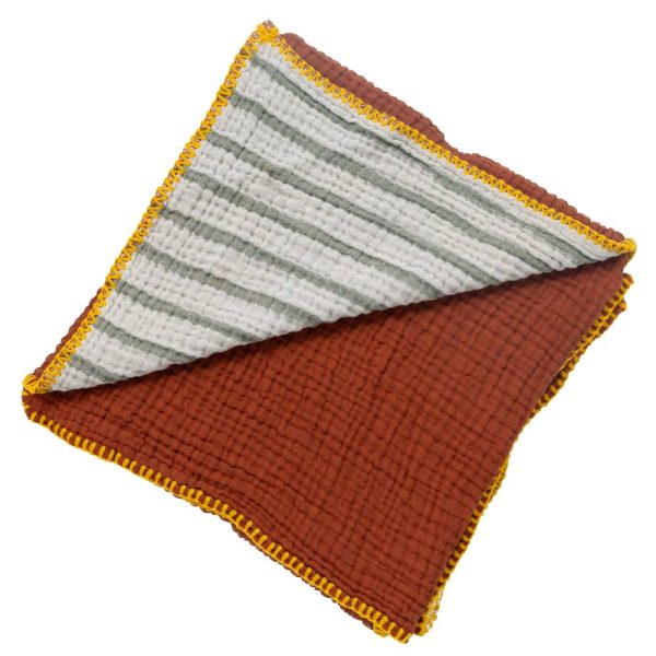 PIQUE MUSLIN BERNARD BABY TERRACOTTA (80X130)