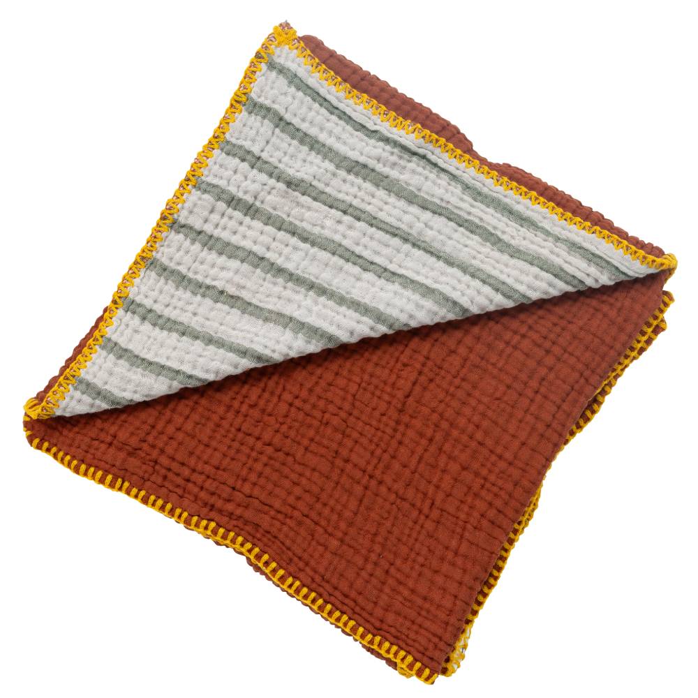 PIQUE MUSLIN BERNARD BABY TERRACOTTA (80X130)