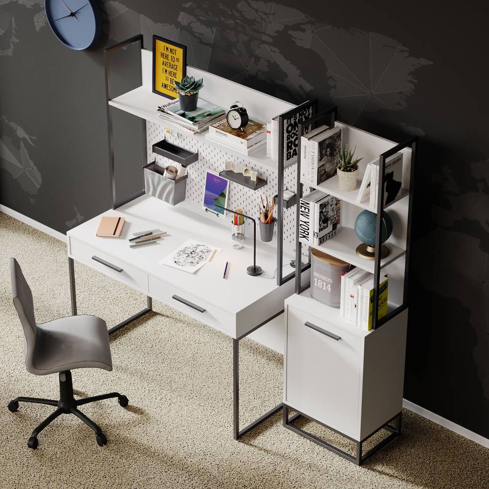 LEGEND STUDY DESK AND TOP UNIT U ULT_WHITE - Image 2