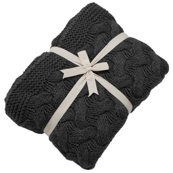KNIT BLANKET HOLA ANTHRACITE (120X170 CM)