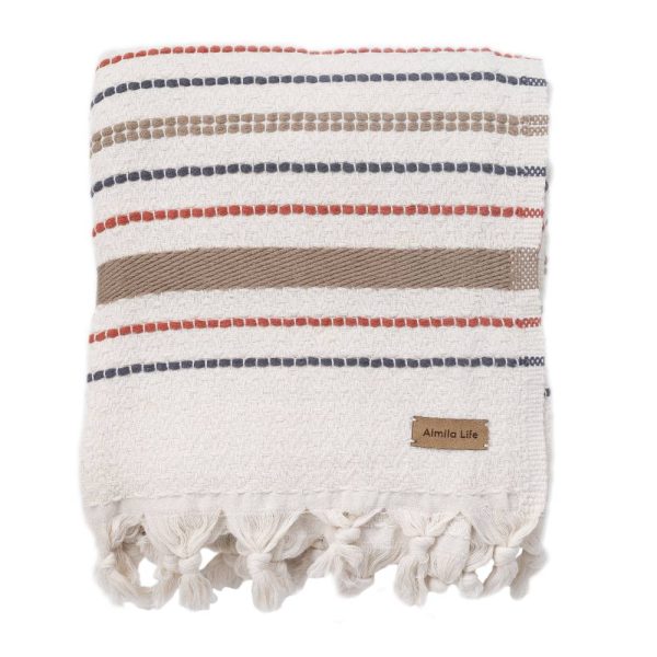 PIQUE MARY STRIPE EKRU COLORFUL (130X170 CM)