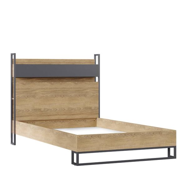 LEGEND 120X200 BED FRAME & HB U WALNUT_DGR