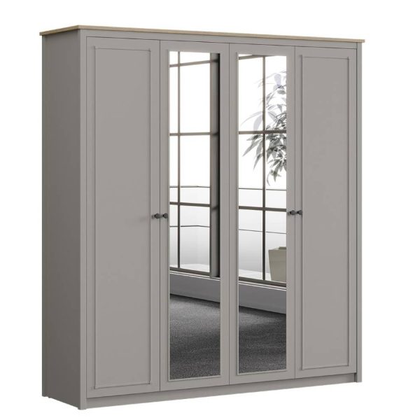 SENTO 4 DOORS WARDROBE U GREY