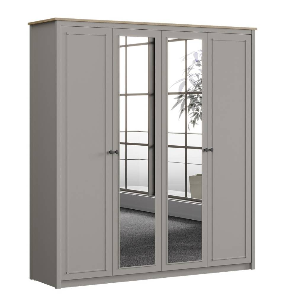 SENTO 4 DOORS WARDROBE U GREY