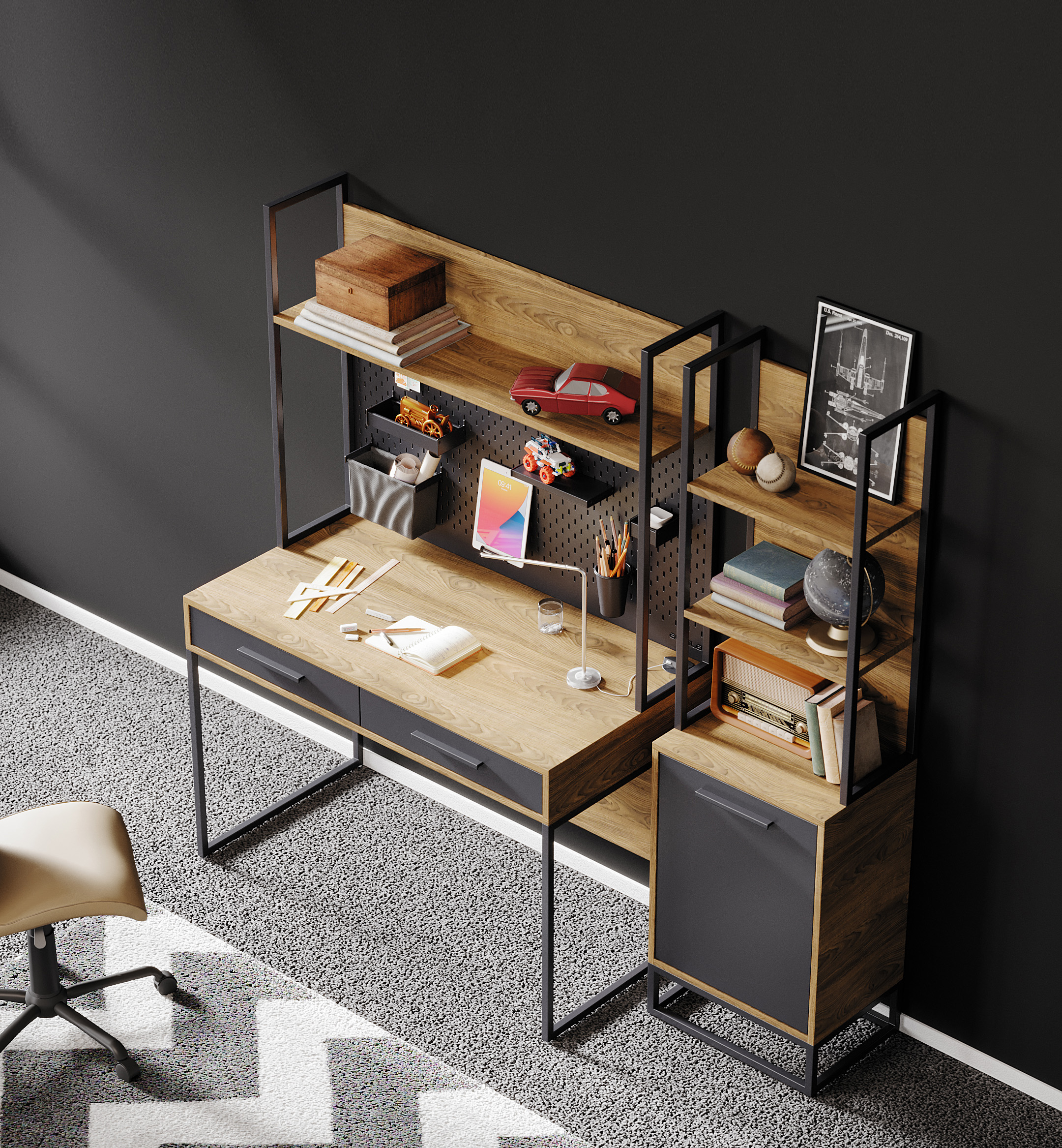 LEGEND BOOKSHELF U WALNUT_DGR - Image 2