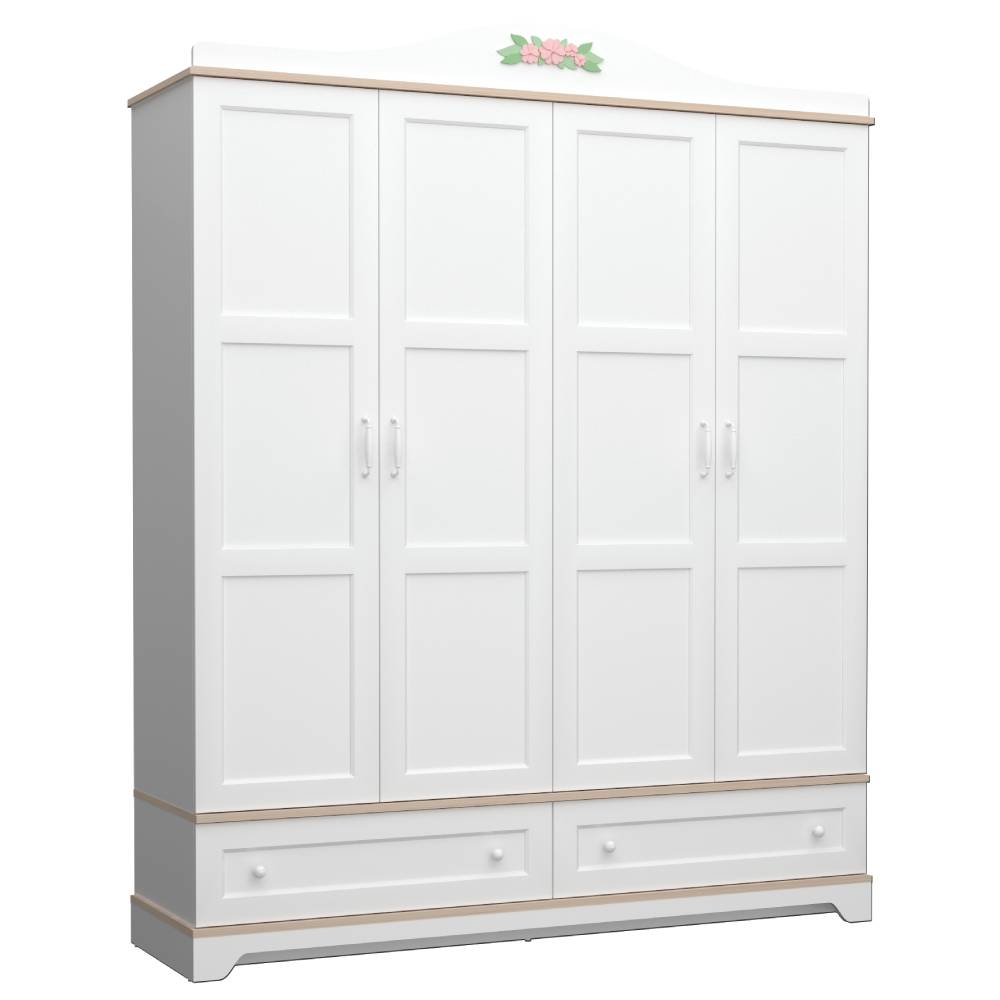 BIANCA 4 DOORS WARDROBE ULTRA WHITE