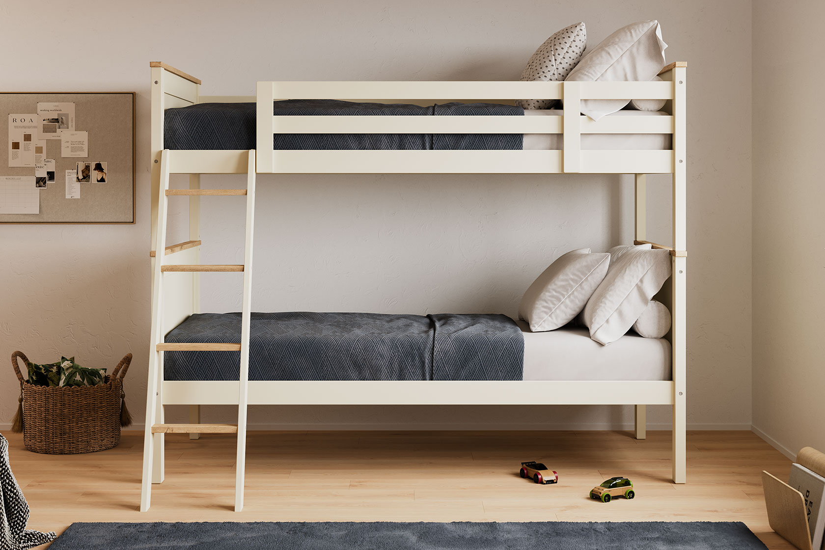 MONTE BUNK BED PURE 90X200 CREAM