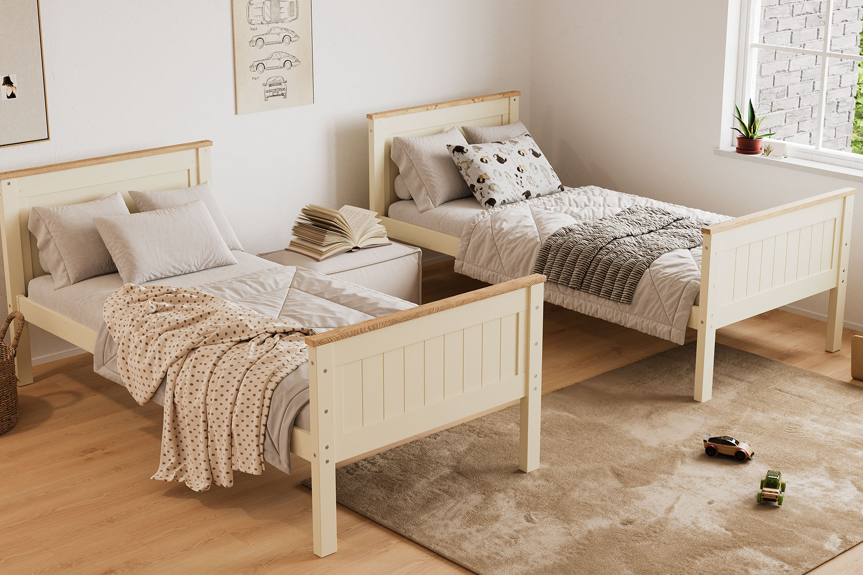 MONTE BUNK BED PURE 90X200 CREAM - Image 3